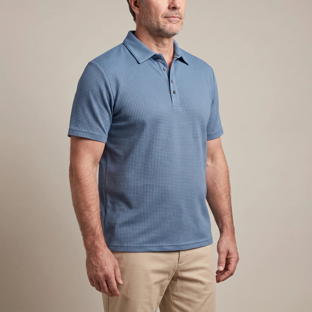 Polo porté — Bleu Côtier