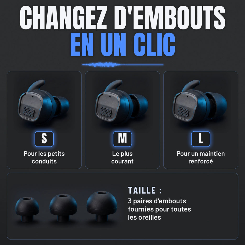 SilenTir™ - Bouchons Tactiques de Protection
