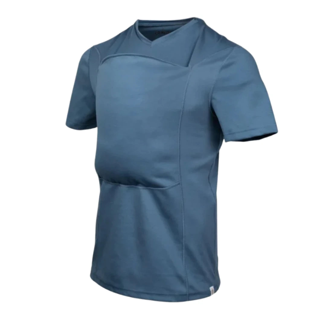 T-Shirt Kangourou Zevlo, coloris bleu, coupe Papa