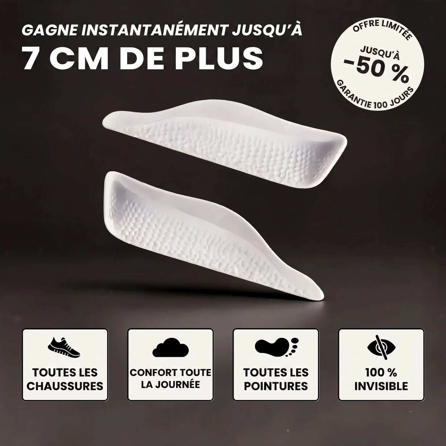 Élévo : jusqu'à 7 cm de plus, invisible, confortable toute la journée