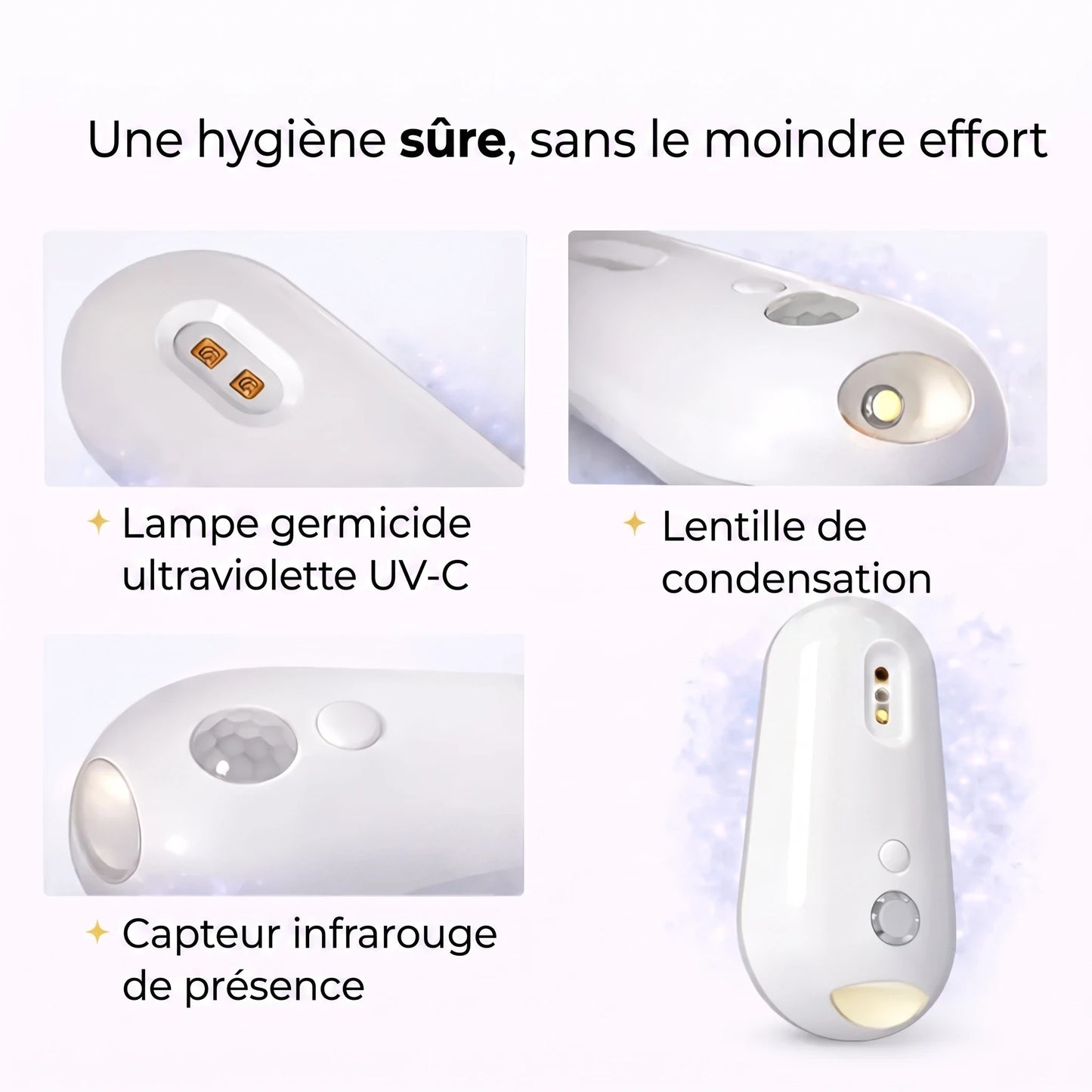 Nettoyeur WC Automatique à UV Zevlo - composants