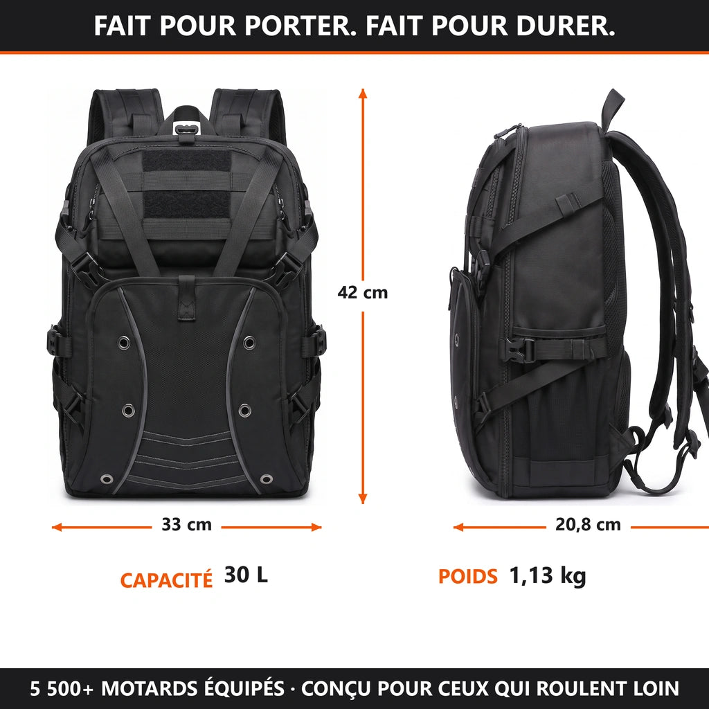 Sac à dos moto 30 L Zevlo