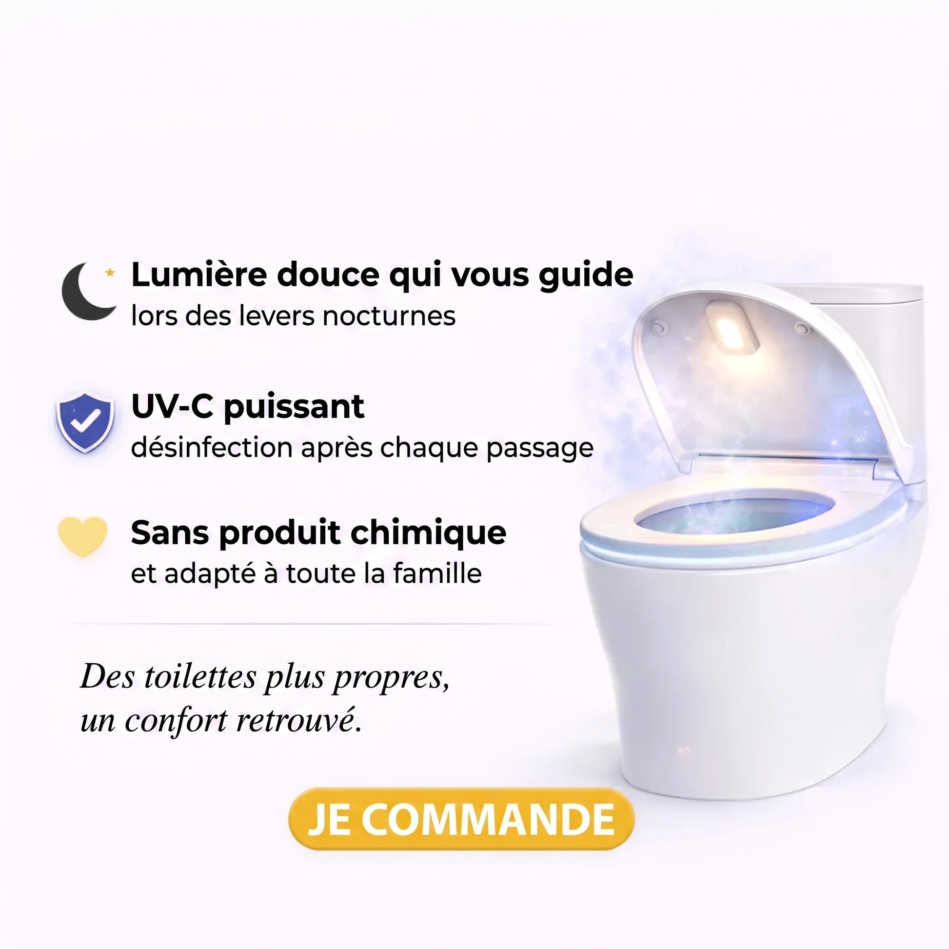 Nettoyeur WC Automatique à UV Zevlo - bénéfices