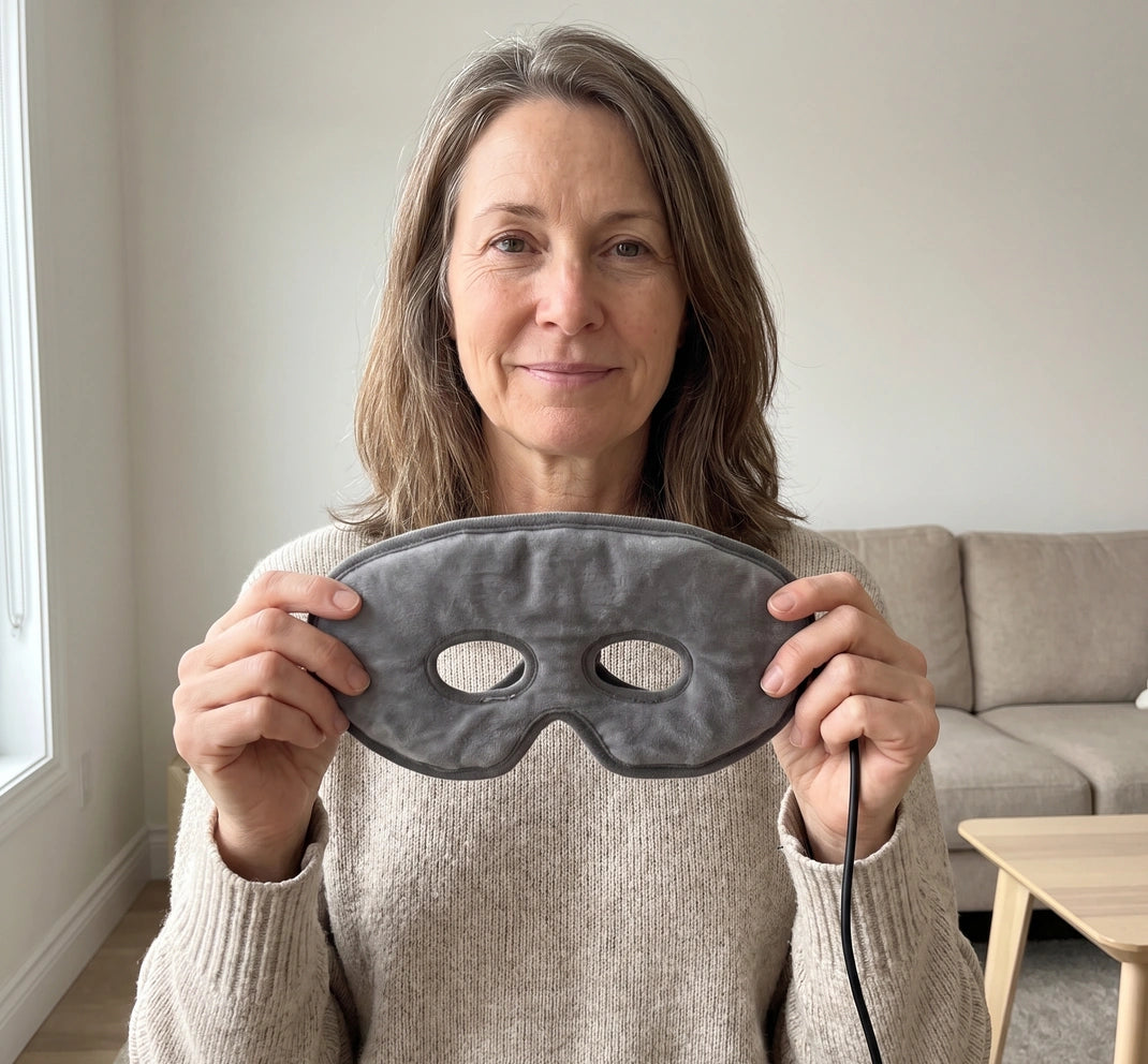 Masque chauffant Zevlo présenté à deux mains