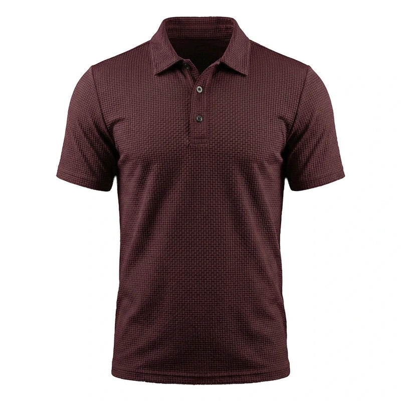 Polo Homme Confort Sans Repassage — Rouge Merlot