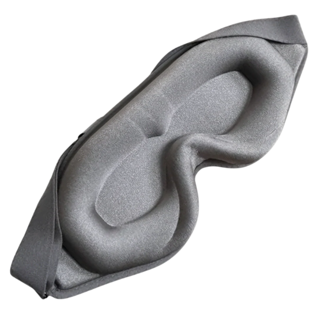 Masque de sommeil 3D gris à coques rembourrées