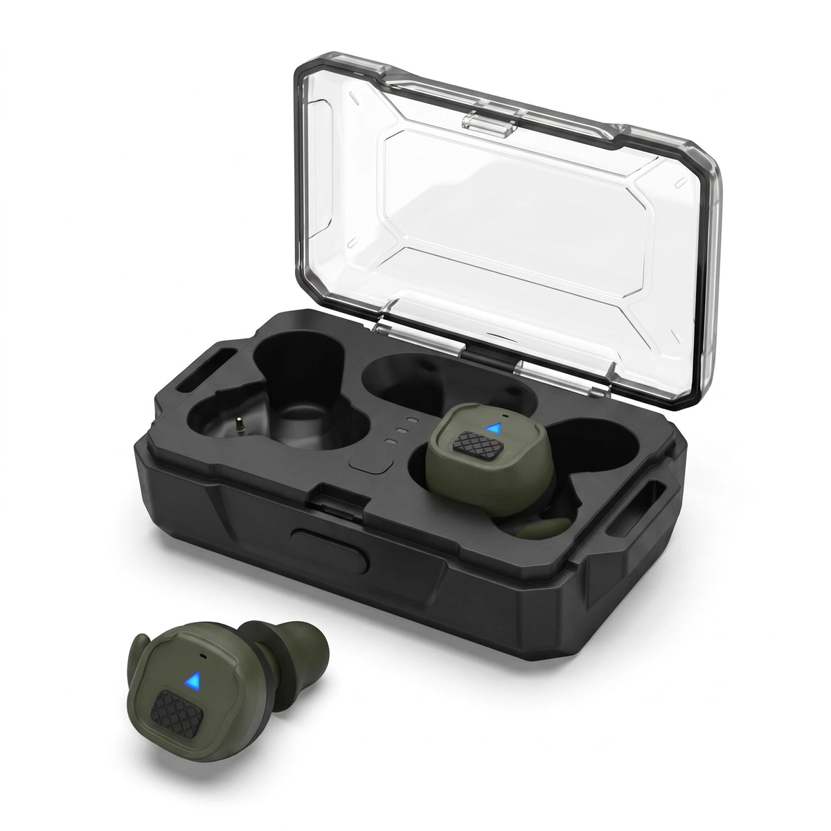 SilenTir™ - Bouchons Tactiques de Protection Vert armée