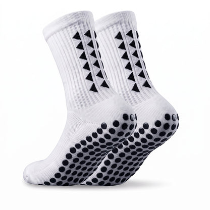 Chaussettes Grip Pro blanches, semelle couverte de picots antidérapants