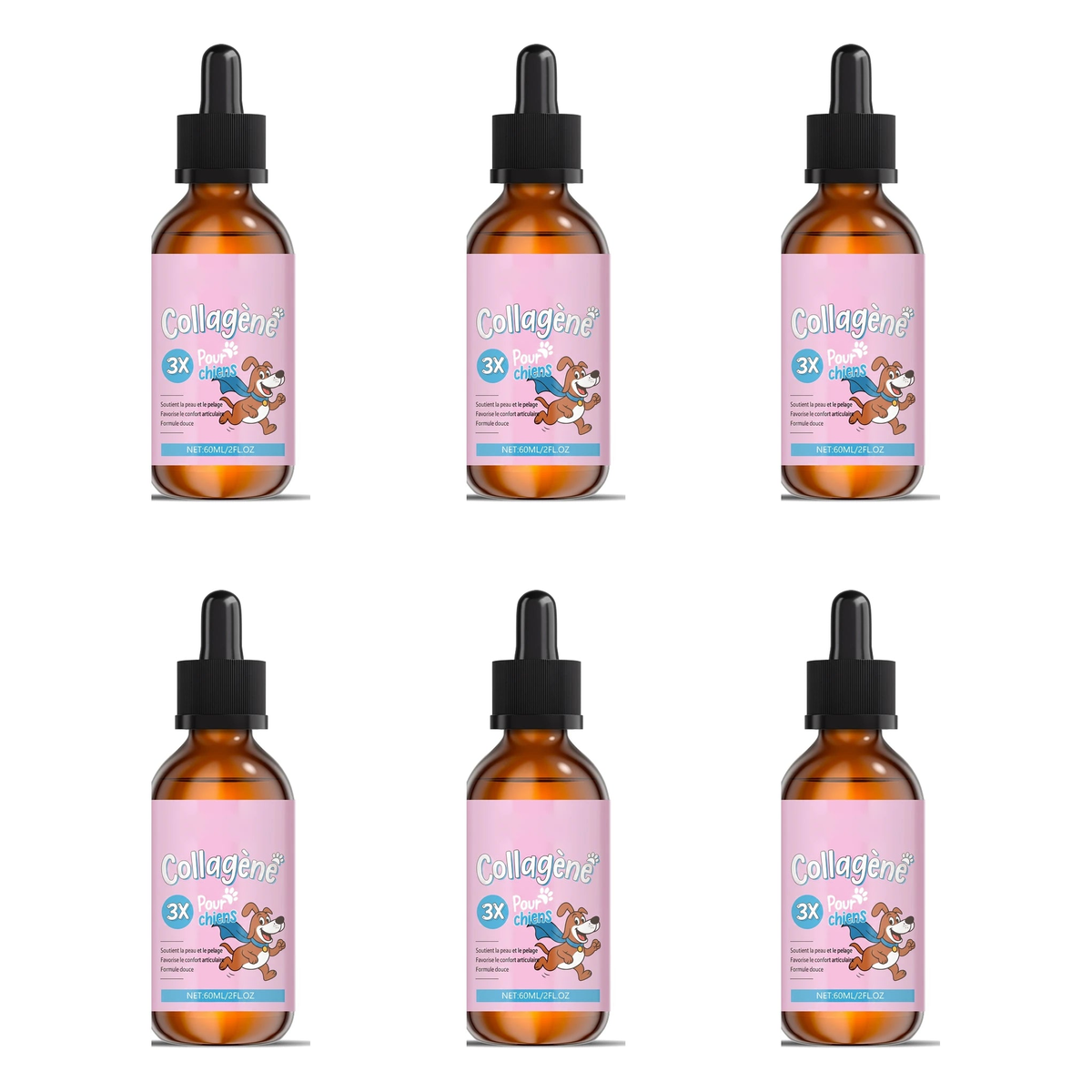 Pack de 6 flacons Zevlo Collagene Liquide Premium 60 ml