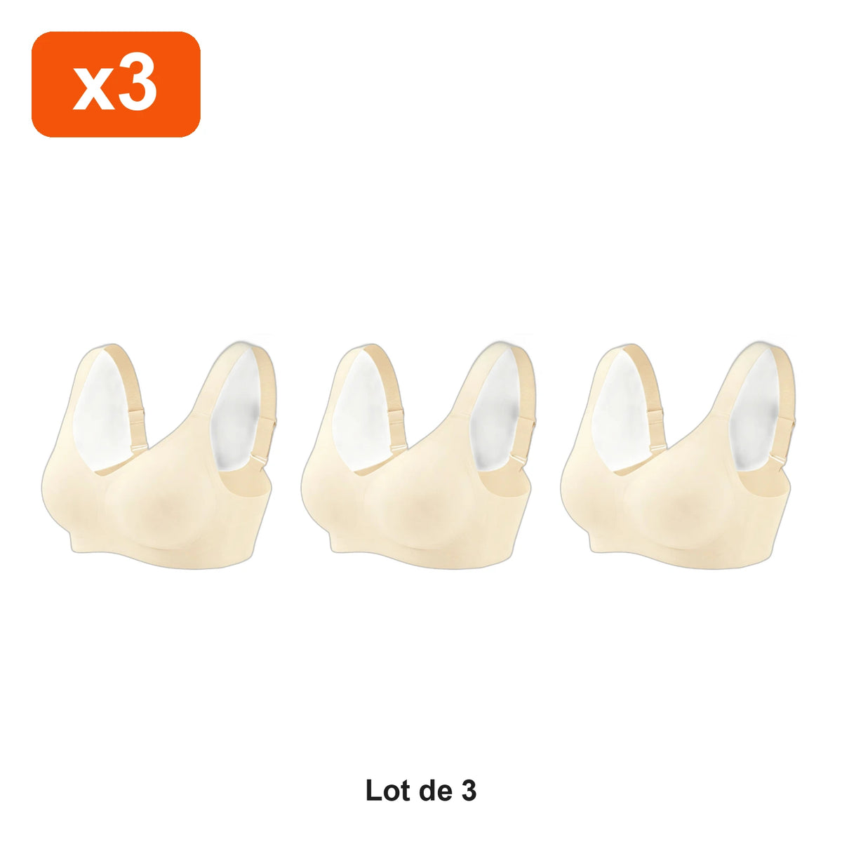 Soutien-Gorge Sans Armature Dos Lisse Zevlo™ - lot de 3