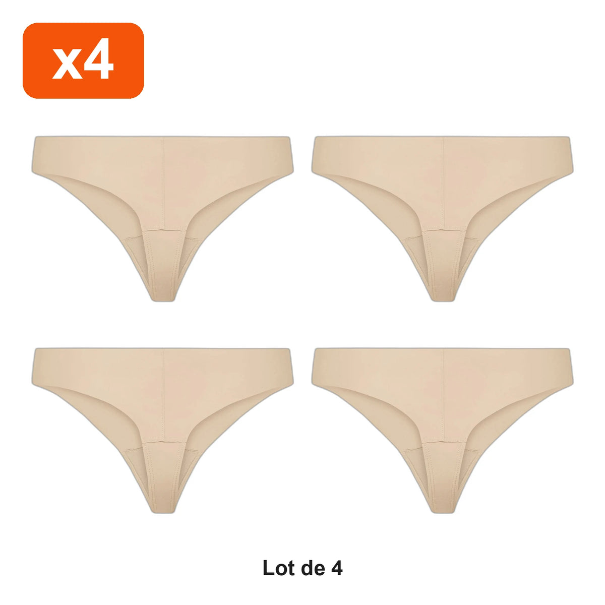 String de sport sans coutures anti-camel-toe Zevlo™ - lot de 4