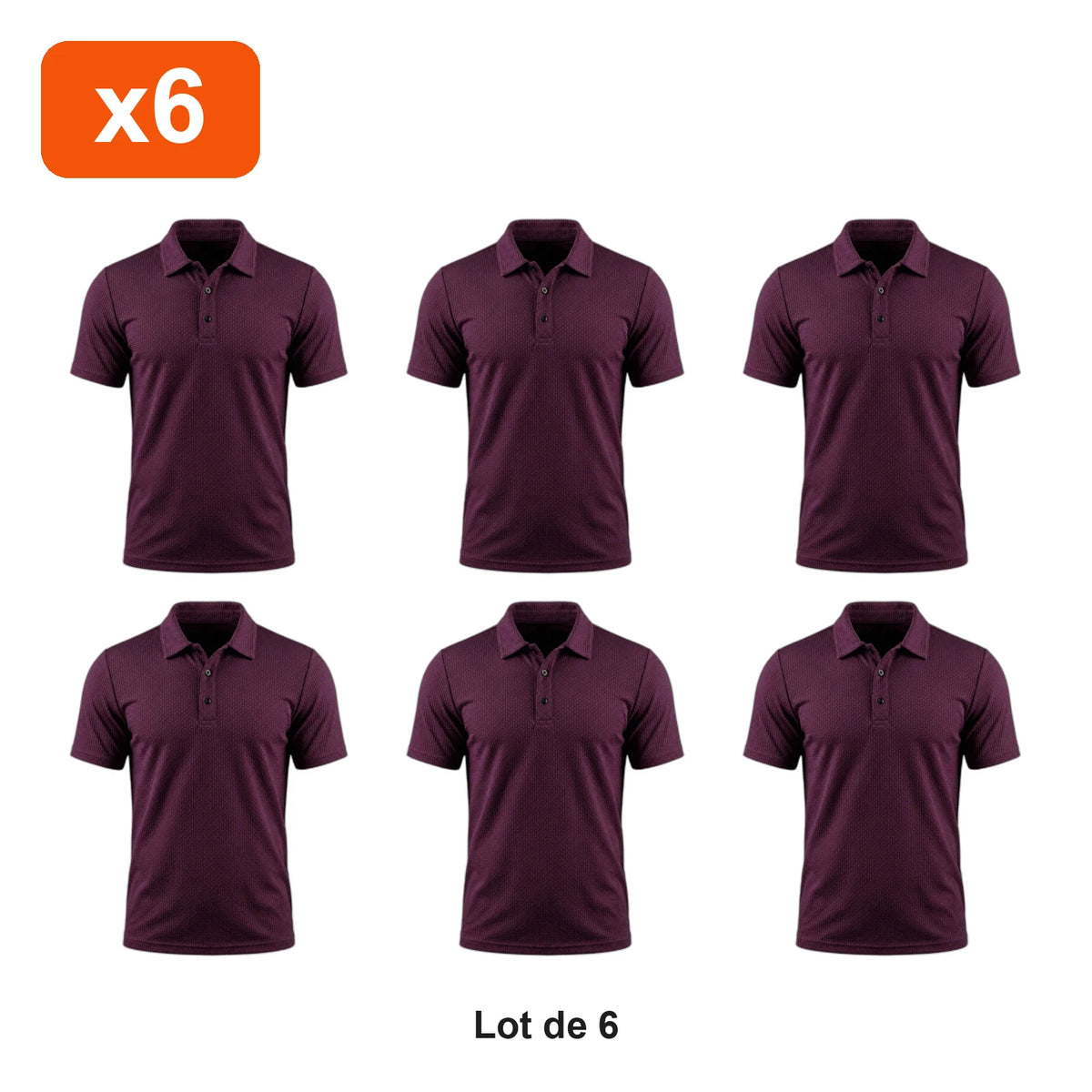 Polo Homme Confort Sans Repassage - lot de 6