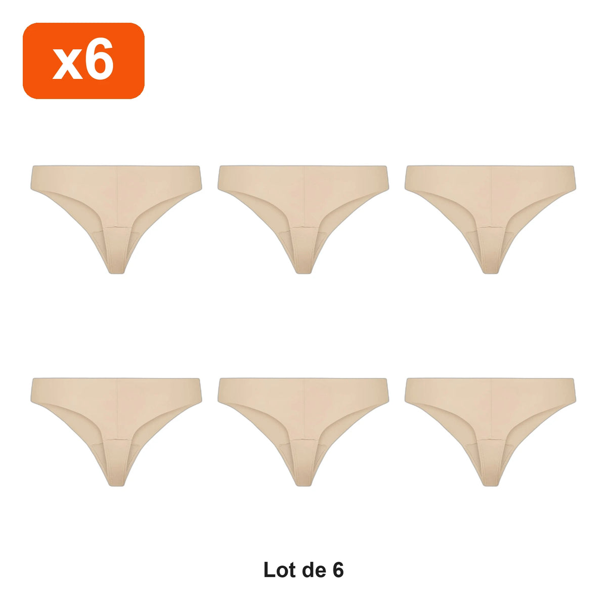 String de sport sans coutures anti-camel-toe Zevlo™ - lot de 6