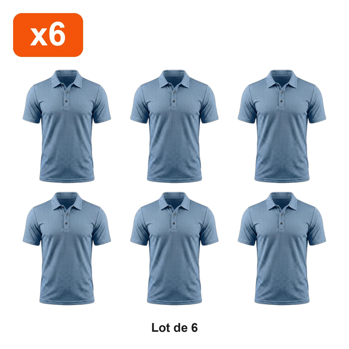 Polo Homme Confort Sans Repassage - lot de 6