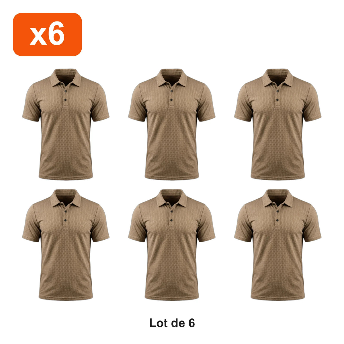 Polo Homme Confort Sans Repassage - lot de 6