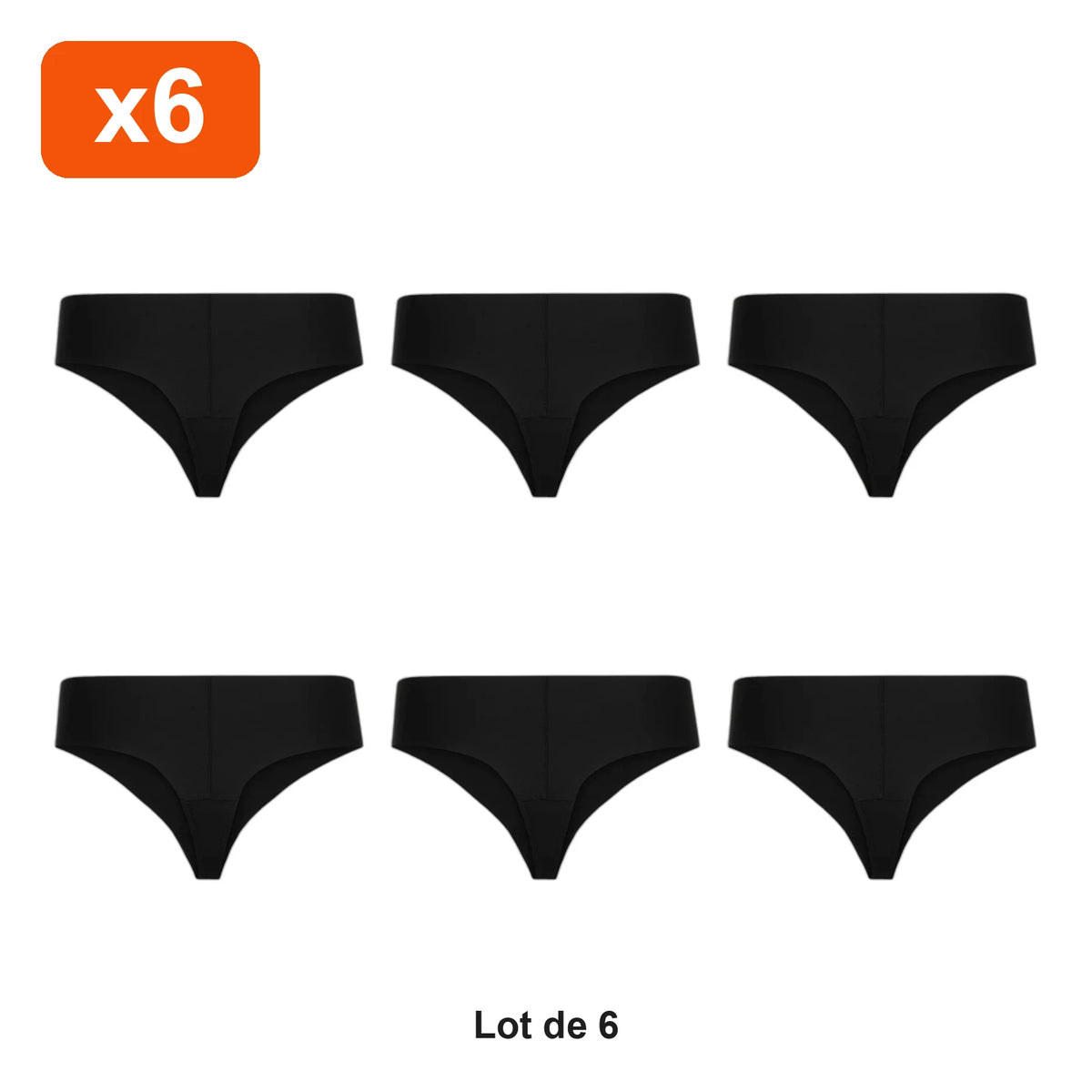 String de sport sans coutures anti-camel-toe Zevlo™ - lot de 6